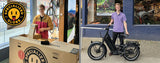 Left: Riley building his Globe Haul ST. Right: A completed Globe Haul ST
