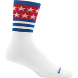 Darn Tough Stars/Stripes Micro Crew Ultra Light Socks Men's - WHITE - LARGE