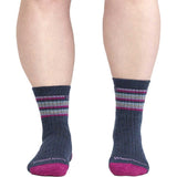 Women's Multi Stripe Midweight Cushion Micro Crew Sock