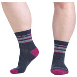 Women's Multi Stripe Midweight Cushion Micro Crew Sock