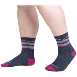 Women's Multi Stripe Midweight Cushion Micro Crew Sock
