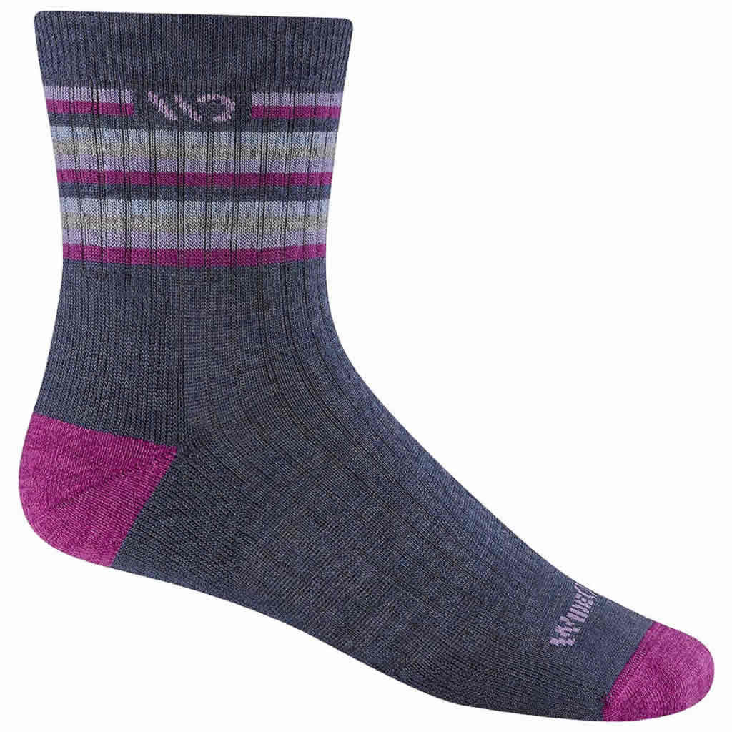 Women's Multi Stripe Midweight Cushion Micro Crew Sock