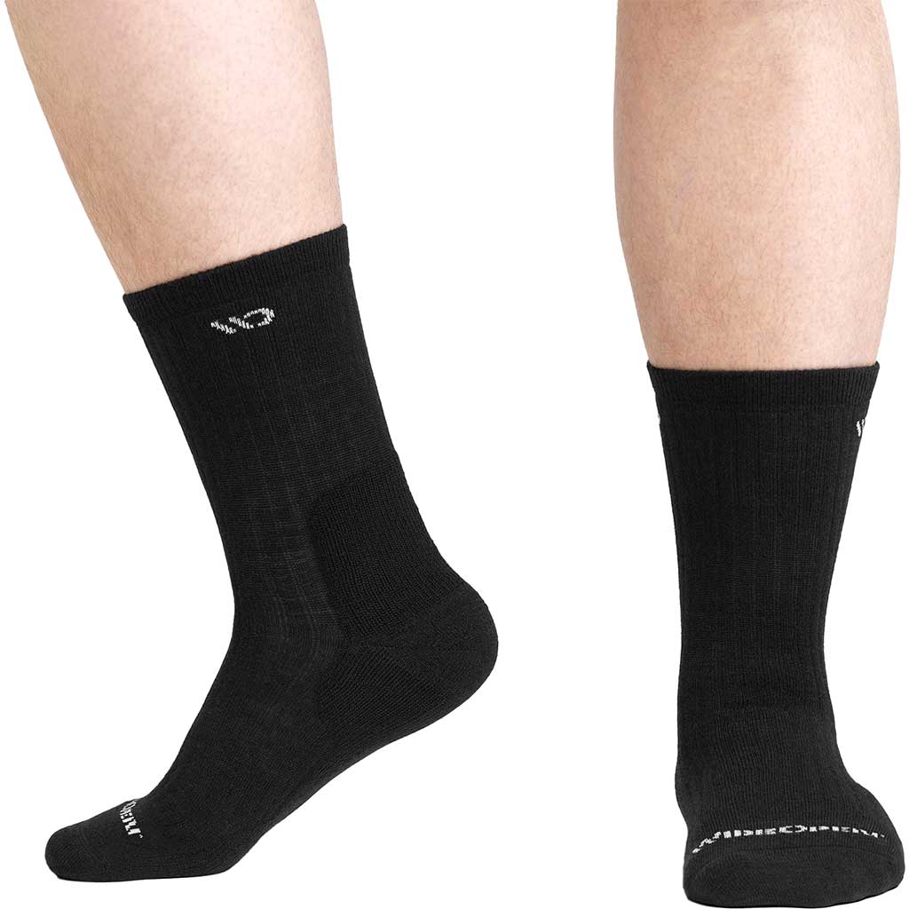 Men's Solid Midweight Cushion Micro Crew Sock