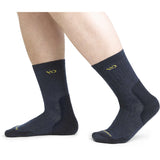 Men's Solid Midweight Cushion Micro Crew Sock