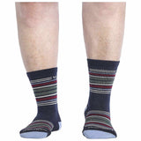 Men's Multi Stripe Midweight Micro Crew Sock