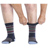 Men's Multi Stripe Midweight Micro Crew Sock