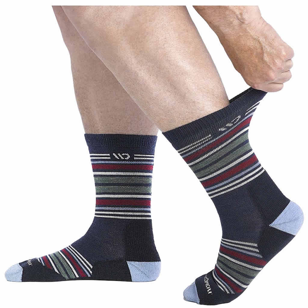 Men's Multi Stripe Midweight Micro Crew Sock