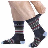 Men's Multi Stripe Midweight Micro Crew Sock