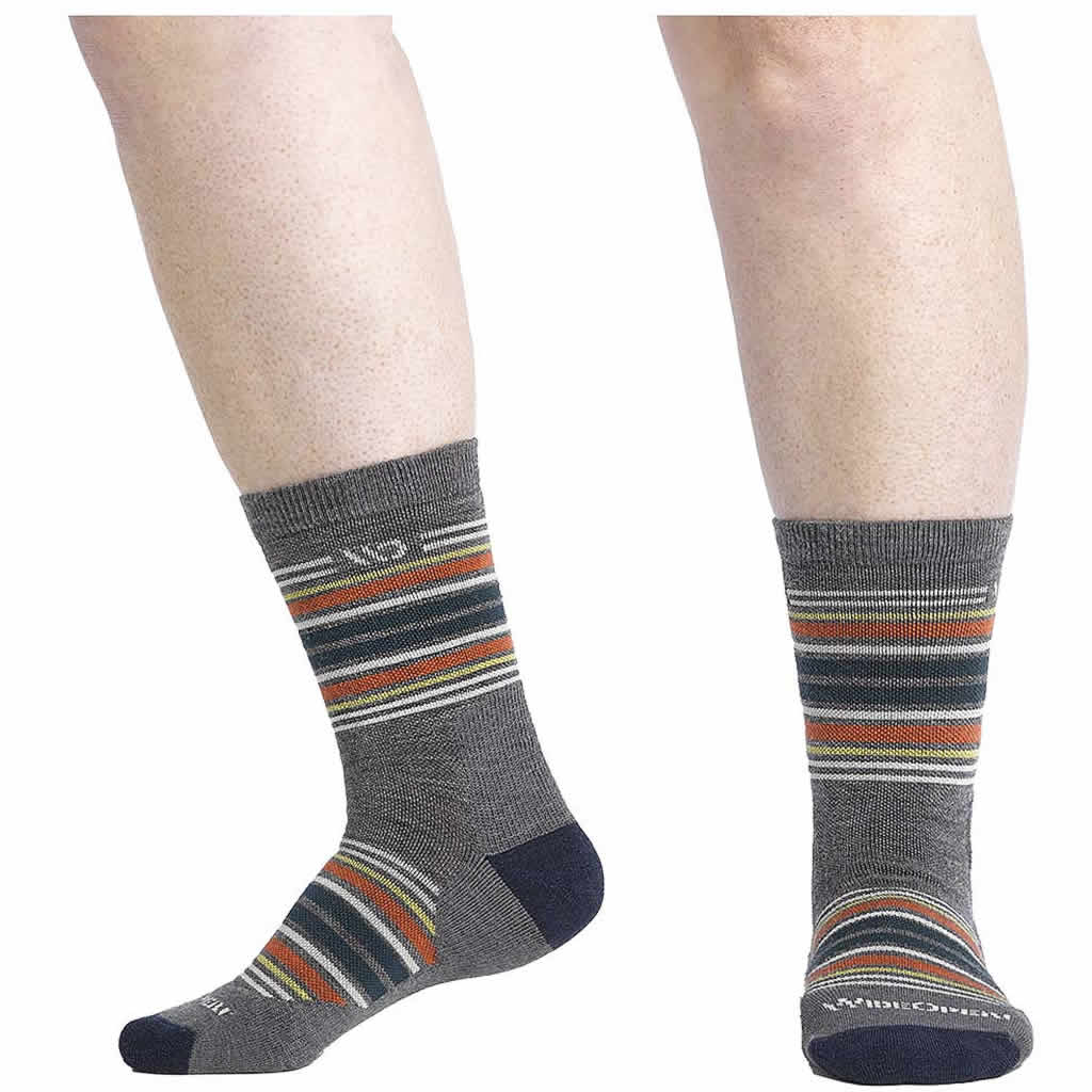 Men's Multi Stripe Midweight Micro Crew Sock