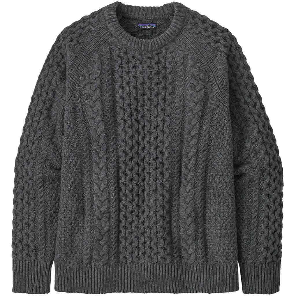 Patagonia Recycled Wool-Blend Cable Knit Crewneck Sweater