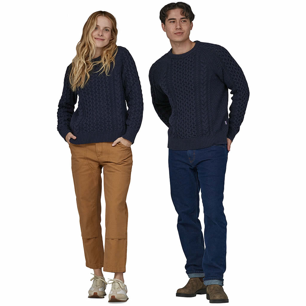 Patagonia Recycled Wool-Blend Cable Knit Crewneck Sweater