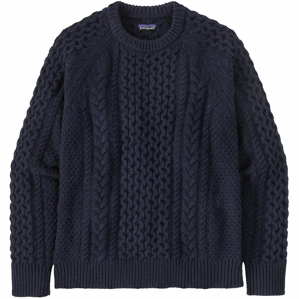 Patagonia Recycled Wool-Blend Cable Knit Crewneck Sweater