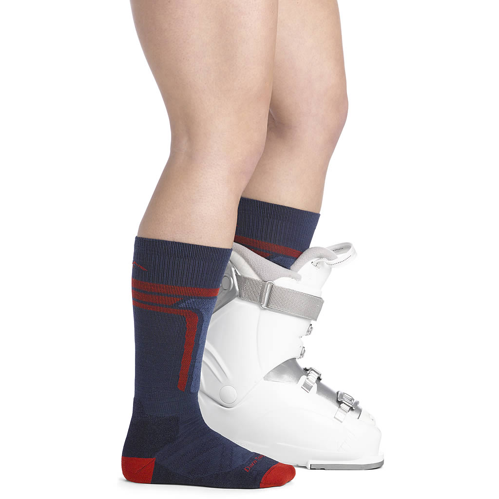 Kids' T-Bar Over-the-Calf Midweight Ski and Snowboard Socks