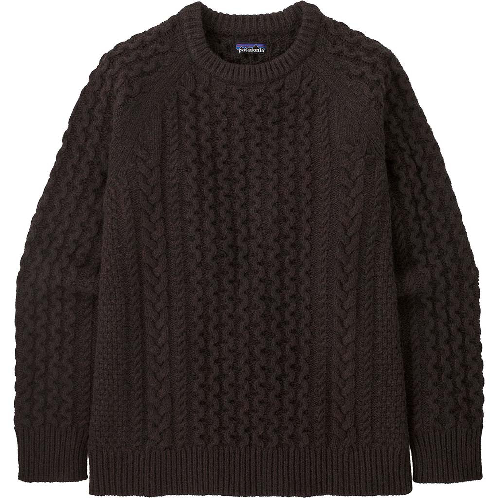 Recycled Wool-Blend Cable Knit Crewneck Sweater