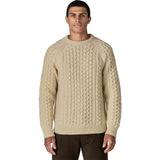 Recycled Wool-Blend Cable Knit Crewneck Sweater
