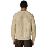 Recycled Wool-Blend Cable Knit Crewneck Sweater