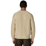 Recycled Wool-Blend Cable Knit Crewneck Sweater