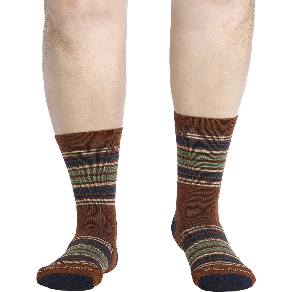 Men's Multi Stripe Midweight Micro Crew Sock