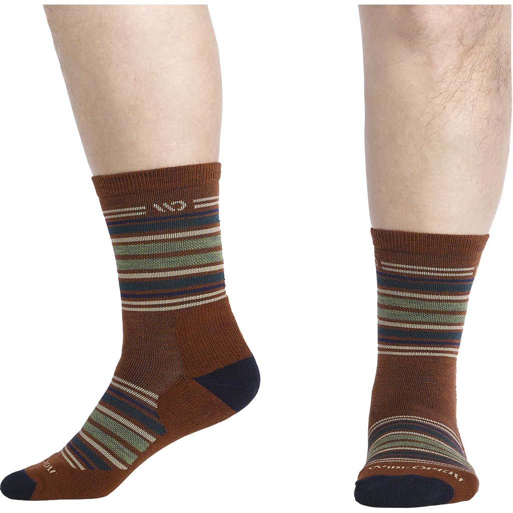 Men's Multi Stripe Midweight Micro Crew Sock