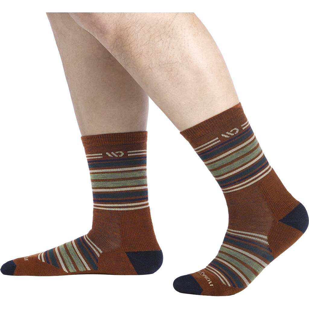 Men's Multi Stripe Midweight Micro Crew Sock