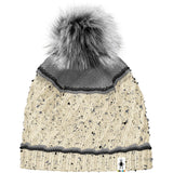 Cable Knit Colorblock Pom Beanie