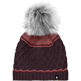 Cable Knit Colorblock Pom Beanie