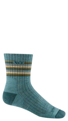 Women's Multi Stripe Midweight Cushion Micro Crew Sock