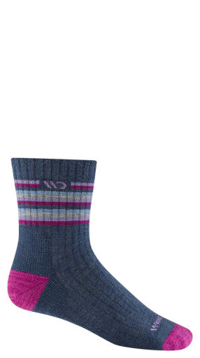 Women's Multi Stripe Midweight Cushion Micro Crew Sock