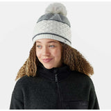 Cable Knit Colorblock Pom Beanie