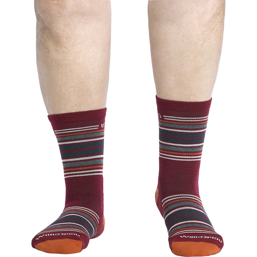 Men's Multi Stripe Midweight Micro Crew Sock