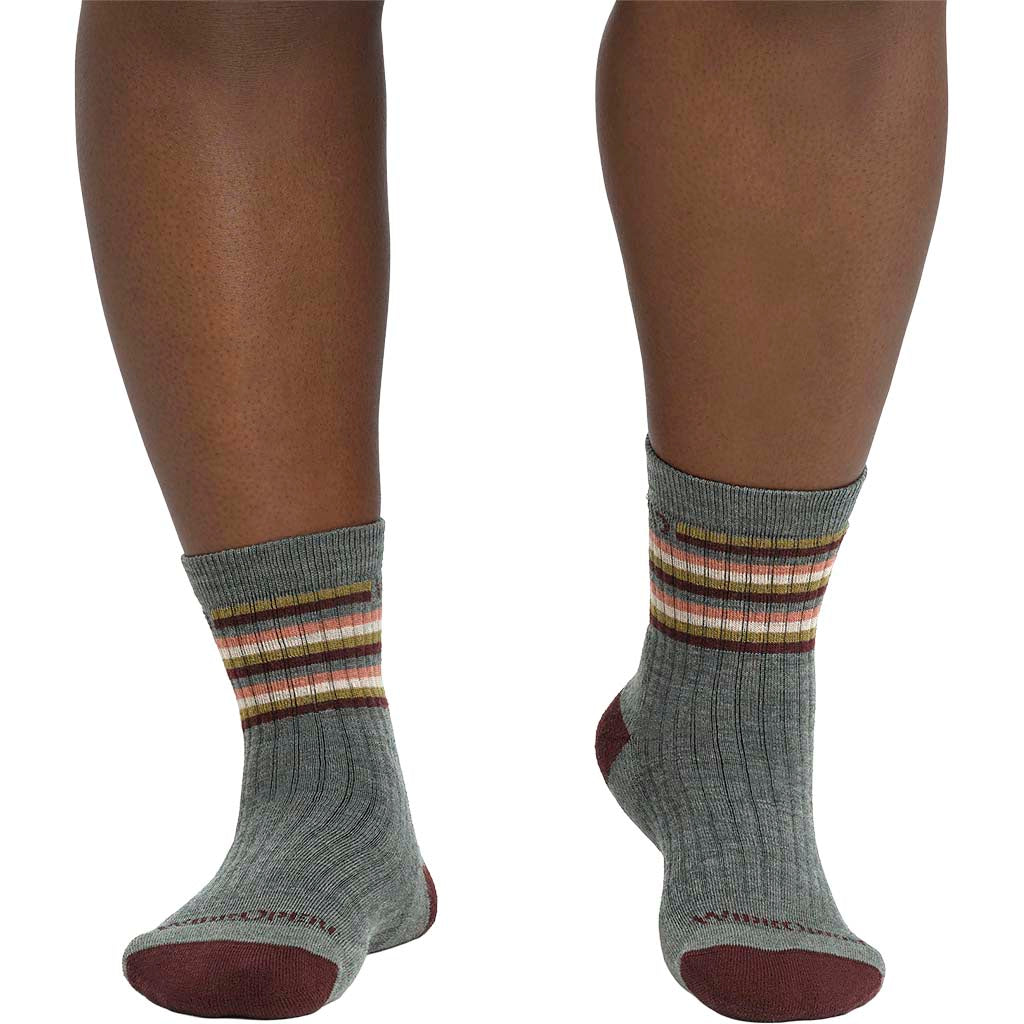 Women's Multi Stripe Cushioned Micro Crew Socks