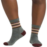 Women's Multi Stripe Cushioned Micro Crew Socks