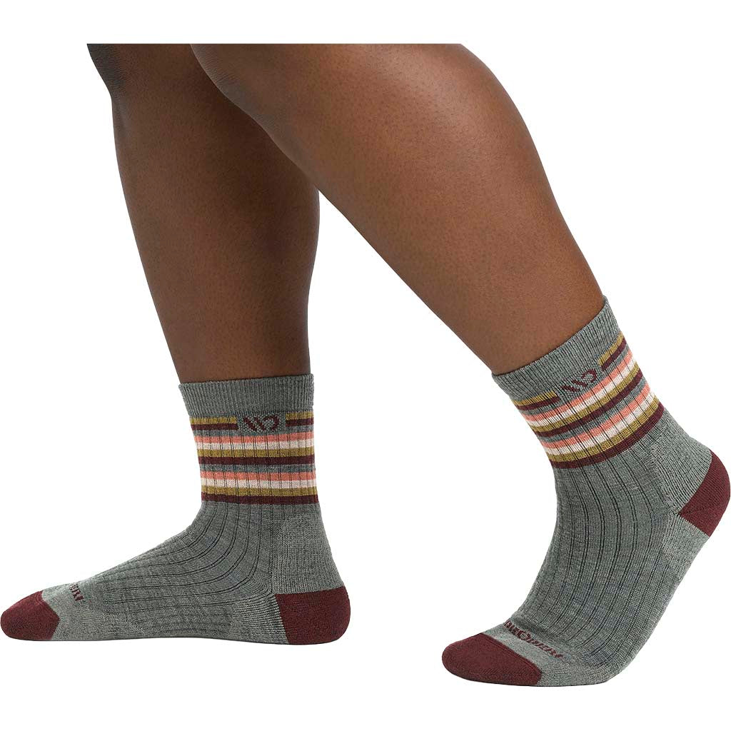Women's Multi Stripe Cushioned Micro Crew Socks