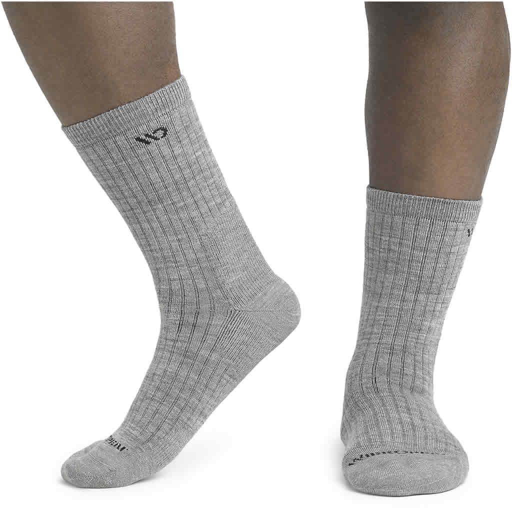Men's Solid Midweight Cushion Micro Crew Sock