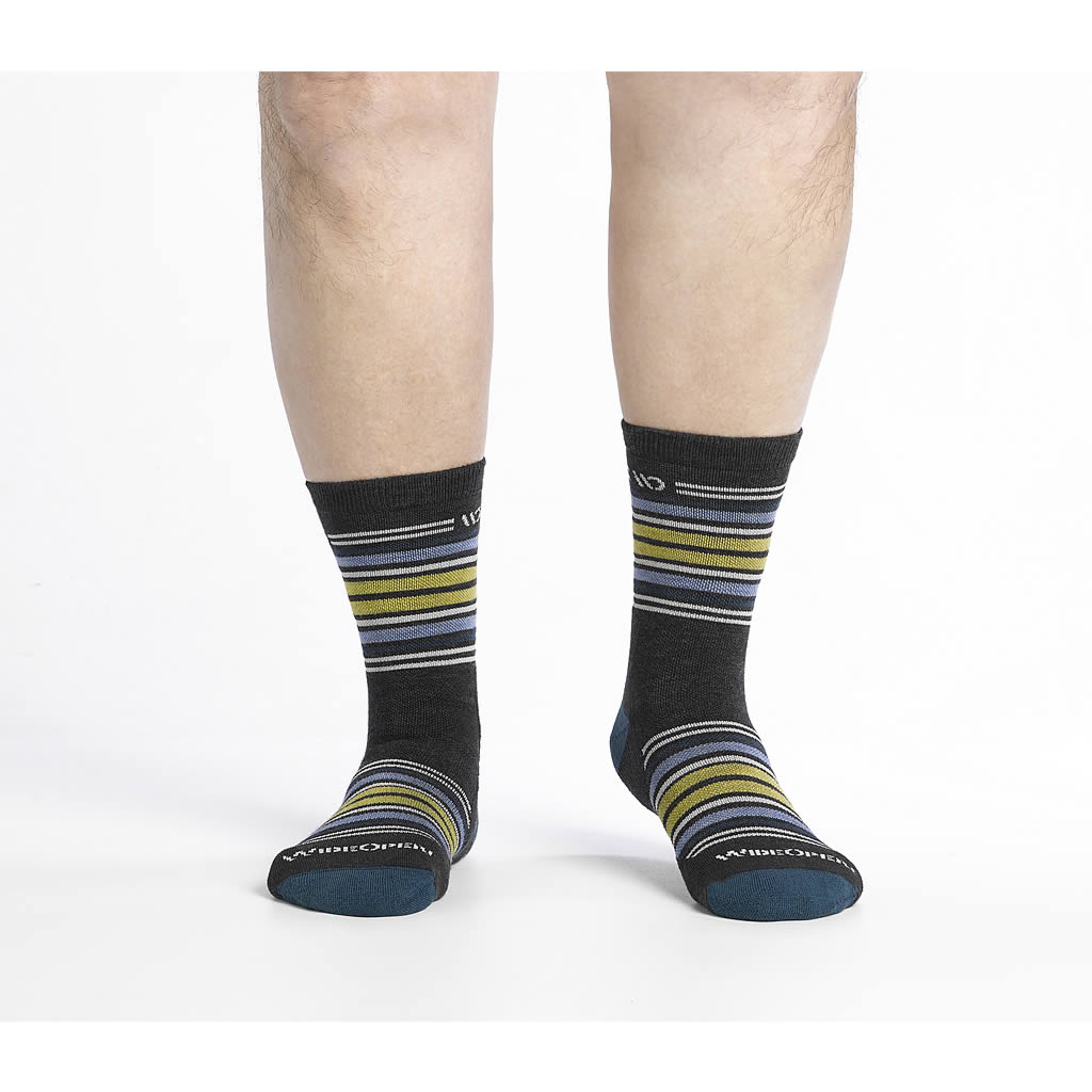 Men's Multi Stripe Midweight Micro Crew Sock